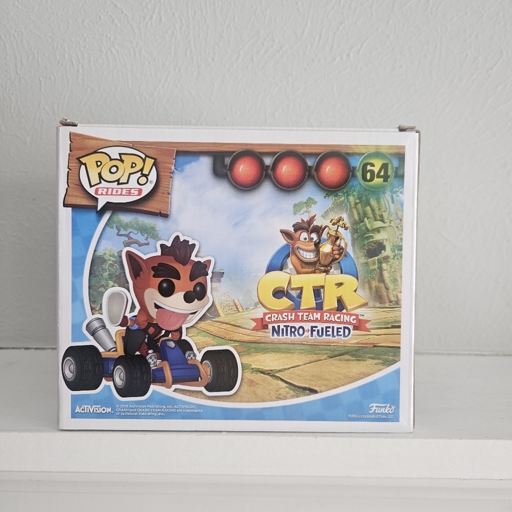 New In Box- Funko Pop! Rides- CTR Crash Bandicoot Figure With Go Kart - Picture 6 of 7